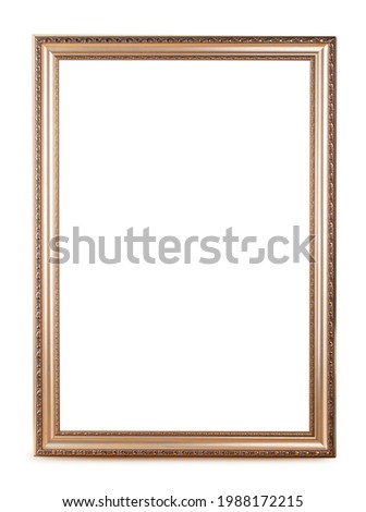 beautiful modern picture frame isolated on white background. Clipping Path. Full depth of field.