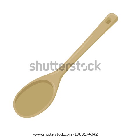 Wood Spoon Sign Emoji Icon Illustration. Kitchen Utensil Vector Symbol Emoticon Design Clip Art Sign Comic Style.