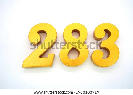  The letters are golden Arabic numerals on a white background                              