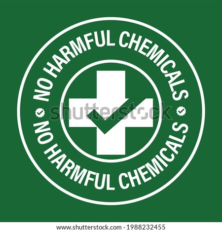 no harmful chemicals added vector icon with cross and tick mark, white in color Royalty-Free Stock Photo #1988232455