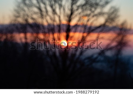 Blurred sundown background, nature background, bright and colorful natural environment, blurred picture, copy space 