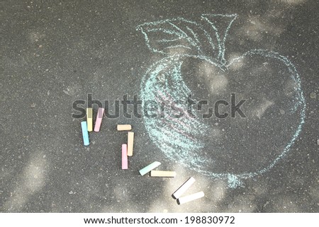 Drawing of asphalt and chalk