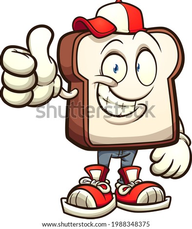 Slice of white bread cartoon character. Vector clip art illustration with simple gradients. All in a single layer. 
