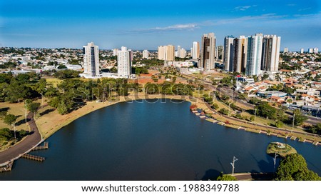 Aerial view of the Parque das Nações Indígenas. Campo Grande, Mato Grosso do Sul, Brazil Royalty-Free Stock Photo #1988349788