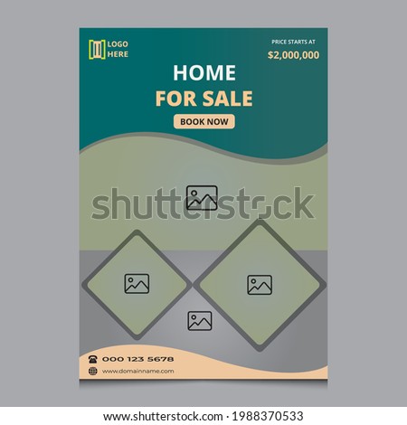Real Estate Flyer and Modern Home Sales Template.Social Media Post for Luxury House.