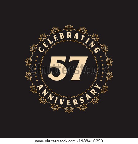 57 anniversary celebration, Greetings card for 57 years anniversary