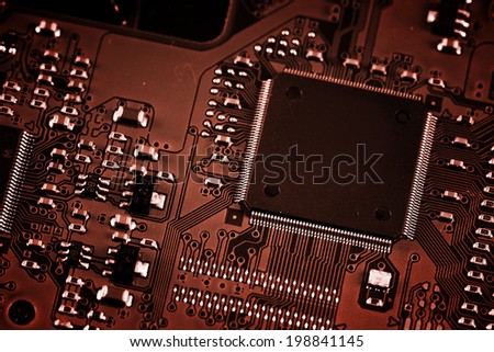 Electronic circuit board. Macro photo. Great details !