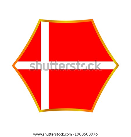 flag of denmark in gold frame