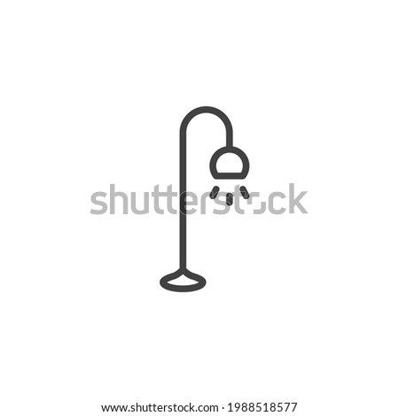 Floor lamp line icon. linear style sign for mobile concept and web design. Stand lamp outline vector icon. Symbol, logo illustration. Vector graphics