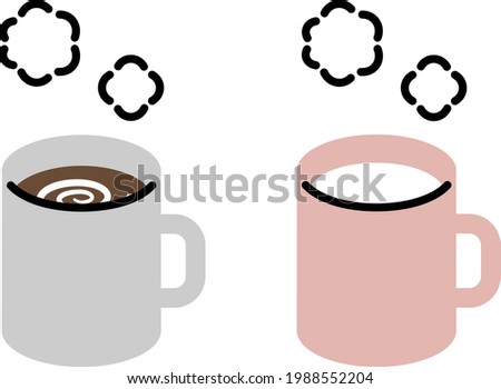 illustration set of hot chocolate and hot milk