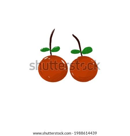 Fruit Cherry illustration for asset, book, card, recipes, education for kids, ingredient for cook and clip art