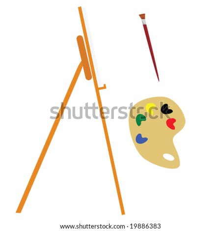 Vector illustration of set of different painter tools