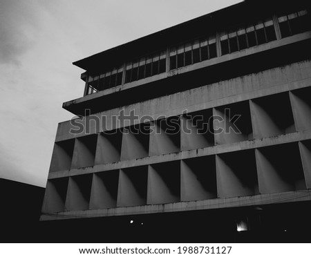 Old building with architect style in the 70's