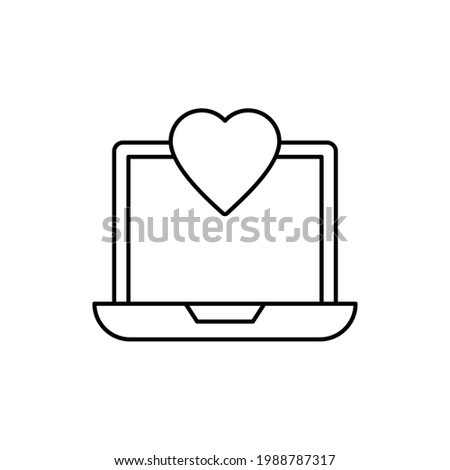 laptop Line Icon Isolated On White Background