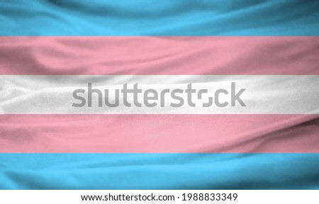 Realistic flag of Transgender on the wavy surface of fabric