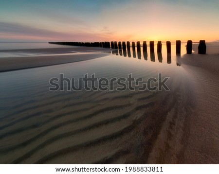 View of the beach on the Baltic Sea, Chalupy, Hel peninsula, Poland