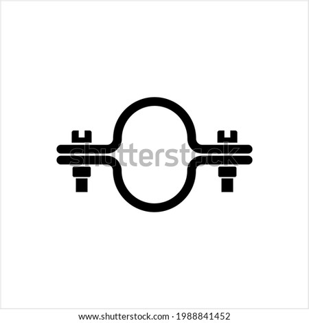 Pipe Clamp Icon, Pipe Holder Vector Art Illustration