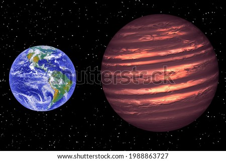 Extrasolar planet and earth globe. The elements of this image furnished by NASA.

