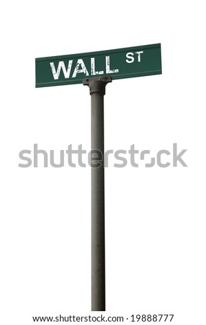 Wall street sign over a white background Royalty-Free Stock Photo #19888777