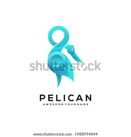 pelican colorful logo design ilustration