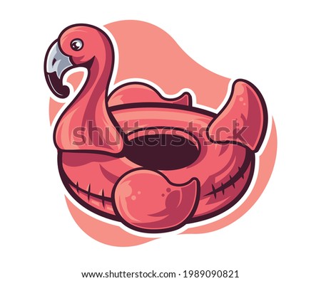 Floating Duck Flamingo Vector Graphic Illustration