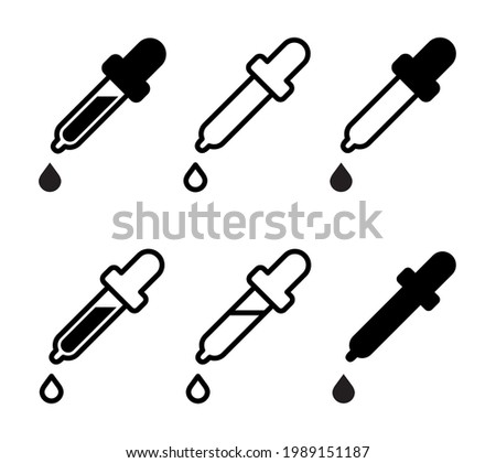 Set of pipette icons. Vector illustration. Royalty-Free Stock Photo #1989151187
