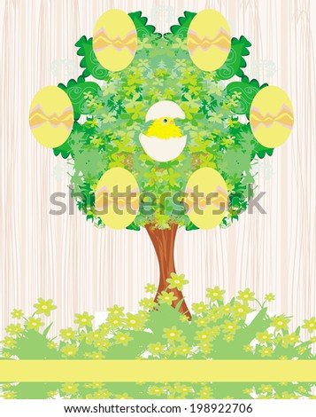 abstract tree with Easter eggs 