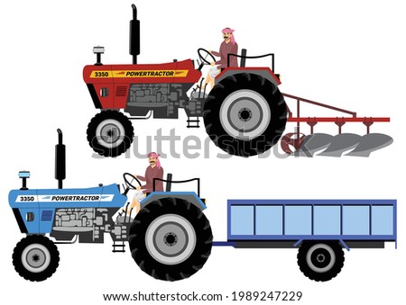 Illustration of Tractor Trolley concept Royalty-Free Stock Photo #1989247229