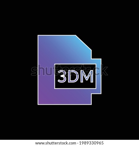 3dm blue gradient vector icon