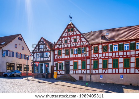 Market place in Grossostheim, Hessen, Germany 