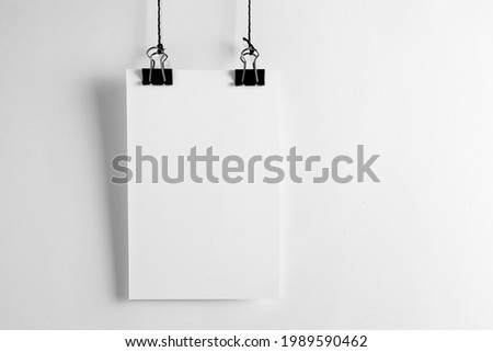 Real photo, brochure mockup template, softcover, isolated on light grey background to place your design.