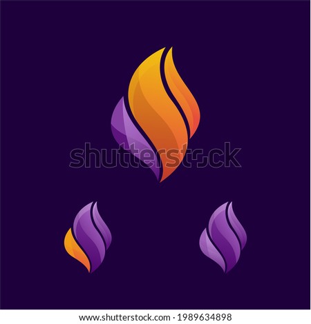 Tail Flame Gradient colorful logo design