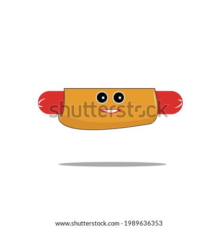 vector graphic illustration of hotdog. Good for education kids