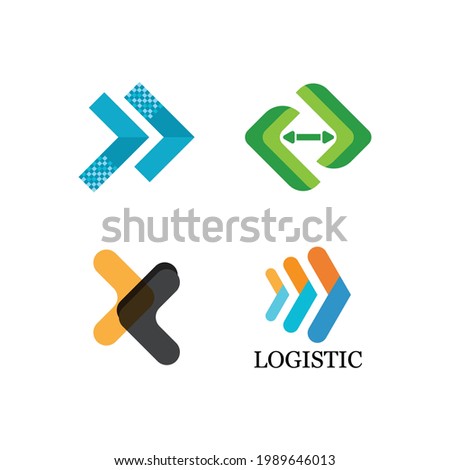 Logistic logo express template icon illustration design