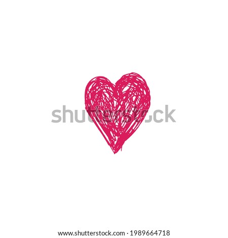 hand-drawn heart symbol, vector illustration