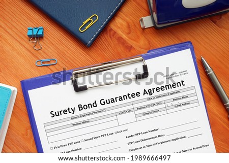 SBA form 990 Surety Bond Guarantee Agreement 
 Royalty-Free Stock Photo #1989666497
