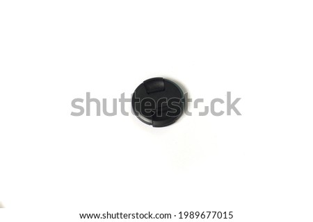 Isolated Lens cover for camera lens in a white background                   