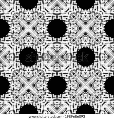 Design seamless decorative pattern. Abstract monochrome lacy background. Vector art