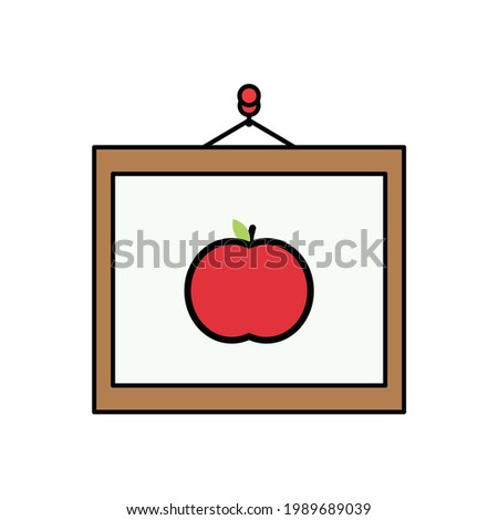 Frame of apple Illustration. modern simple vector icon, flat graphic symbol in trendy flat design style. wallpaper. lockscreen. pattern. frame, background, backdrop, sign, logo.