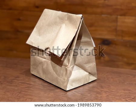 Lunch paper bag brown portrait 