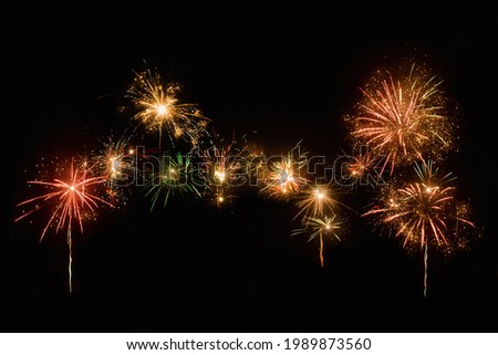 Abstract colored fireworks background with free space for text. The concept of celebrating the new year, birthday, wedding.