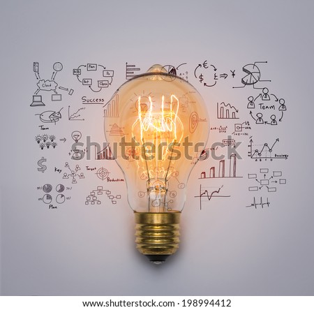 Light bulb with drawing graph