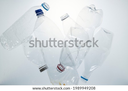 Crushed plastic bottles for recycling