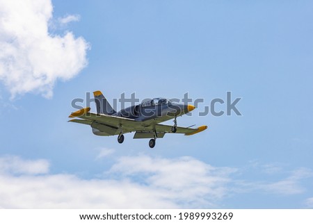 Czech training aircraft L39 Albatros Royalty-Free Stock Photo #1989993269
