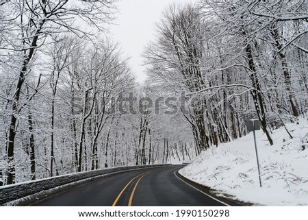 Canada road winter covered in snow