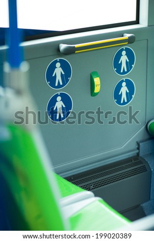 Place for disabled people and babies in a bus