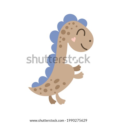 Cute baby dinosaur design. Vector illustration on isolated background.