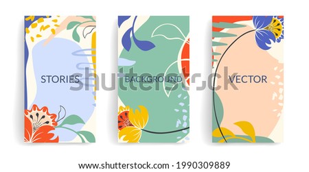 Vector template for social media posts, stories, banners, mobile apps, web, advertising. Creative universal artistic templates with bright colors. Design with copy space for text. Trendy concept