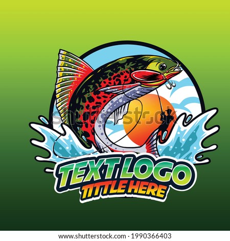 mascot logo fishing vector illustration