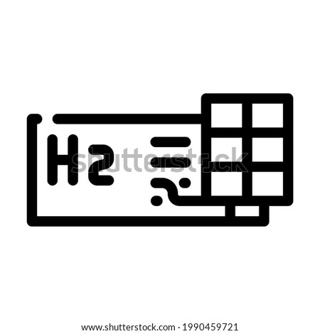 production hydrogen with solar panels line icon vector. production hydrogen with solar panels sign. isolated contour symbol black illustration